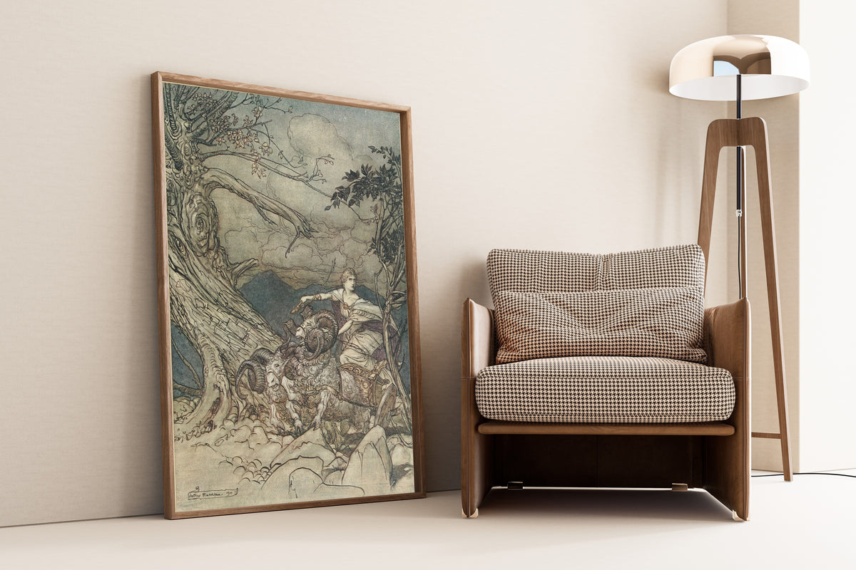 Arthur Rackham — Fricka Approaches in Anger | Wagner Illustration Print