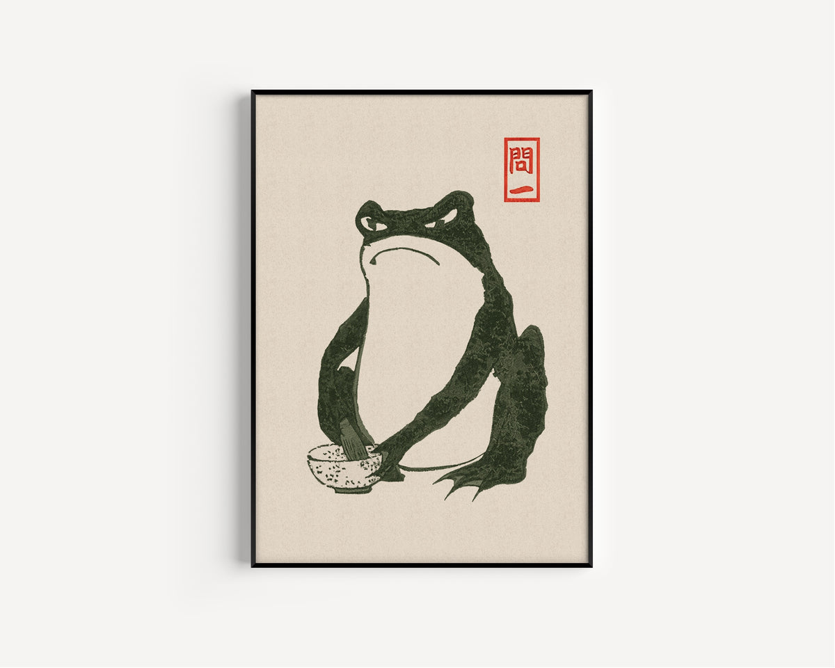 Matsumoto Hoji — Frog with Cup (Meika Gafu) | Japanese Woodblock Print