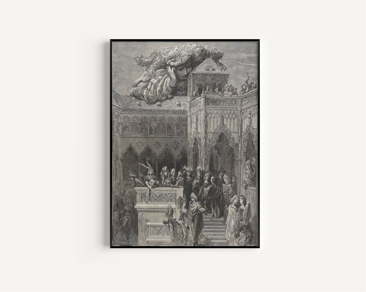 Gustave Doré — Gargantua and the Abbey of Thélème | Wood Engraving Print