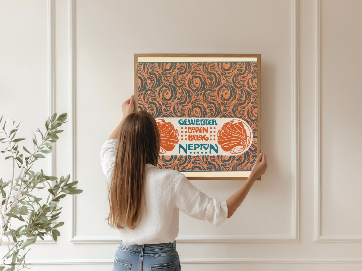 Koloman Moser — Gewebter Bodenbelag Neptun (Neptune Woven Floor Covering) | Pattern Design Print