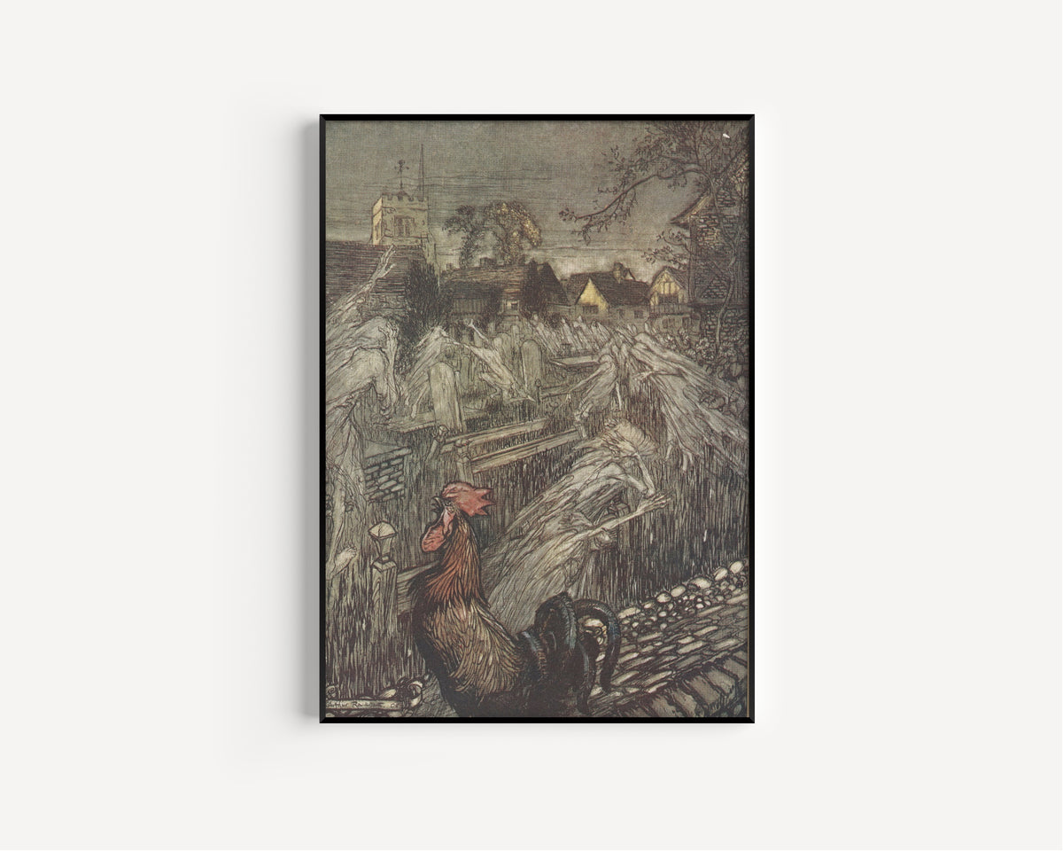 Arthur Rackham — Ghosts, Wandering Here and There, Troop Home to Churchyards | Shakespeare Illustration Print