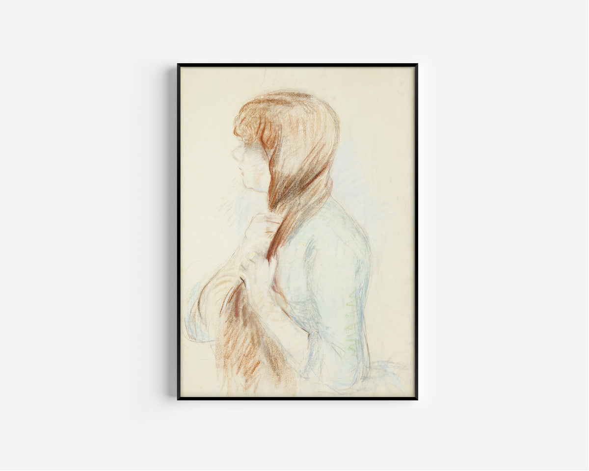 Berthe Morisot — Girl Plaiting her Hair (La Natte) | Fine Art Print