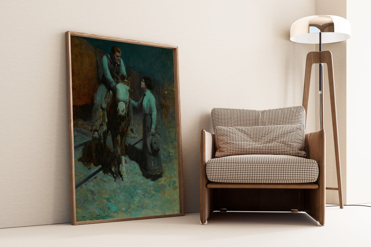 Frank Tenney Johnson — Girl and Cowboy | Western Art Print