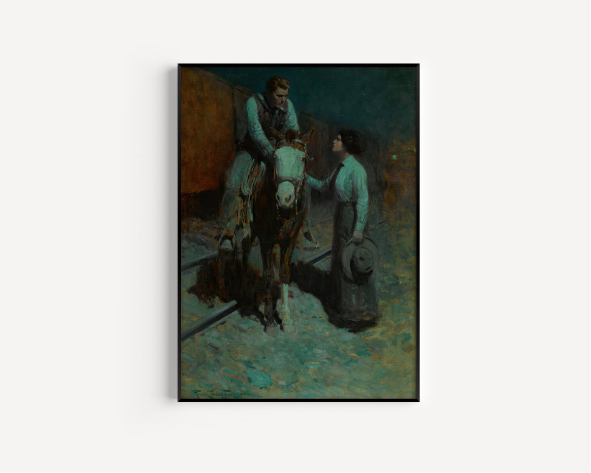 Frank Tenney Johnson — Girl and Cowboy | Western Art Print