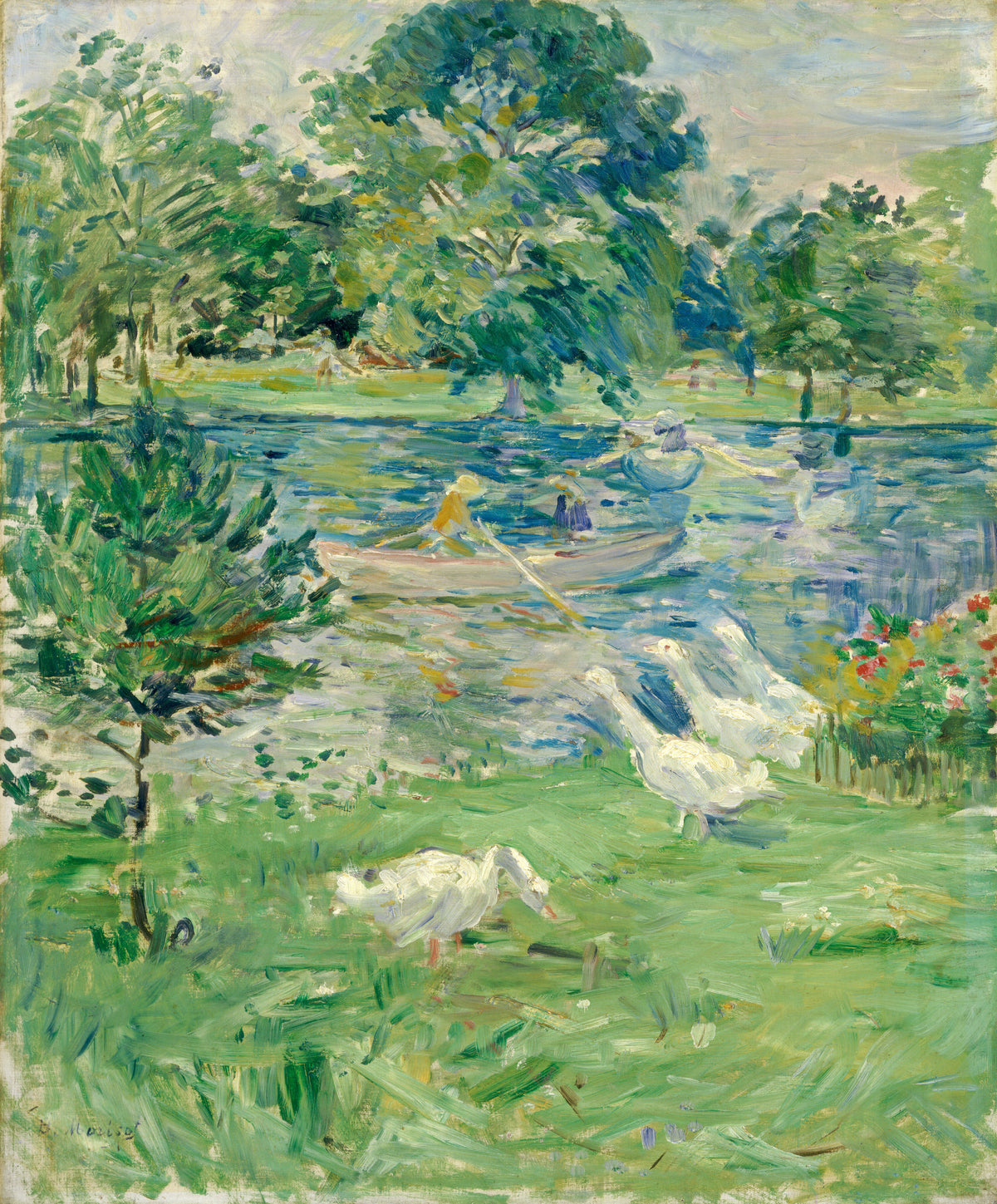 Berthe Morisot — Girl in a Boat with Geese | Fine Art Print