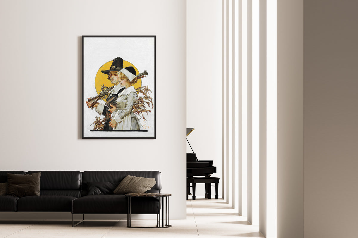 J.C. Leyendecker — Giving Thanks (Thanksgiving Couple) | Vintage Thanksgiving Print