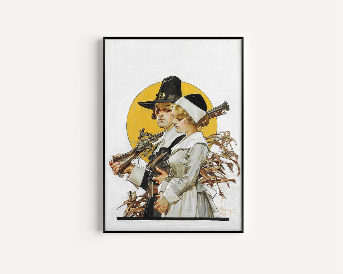 J.C. Leyendecker — Giving Thanks (Thanksgiving Couple) | Vintage Thanksgiving Print