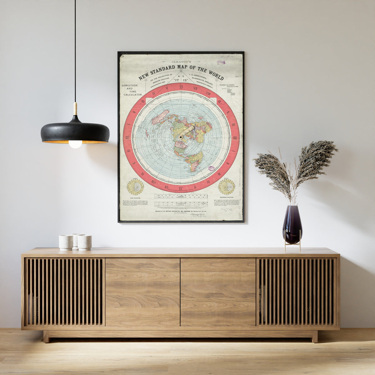 Alexander Gleason — Gleason's New Standard Map of the World | Antique World Map Print