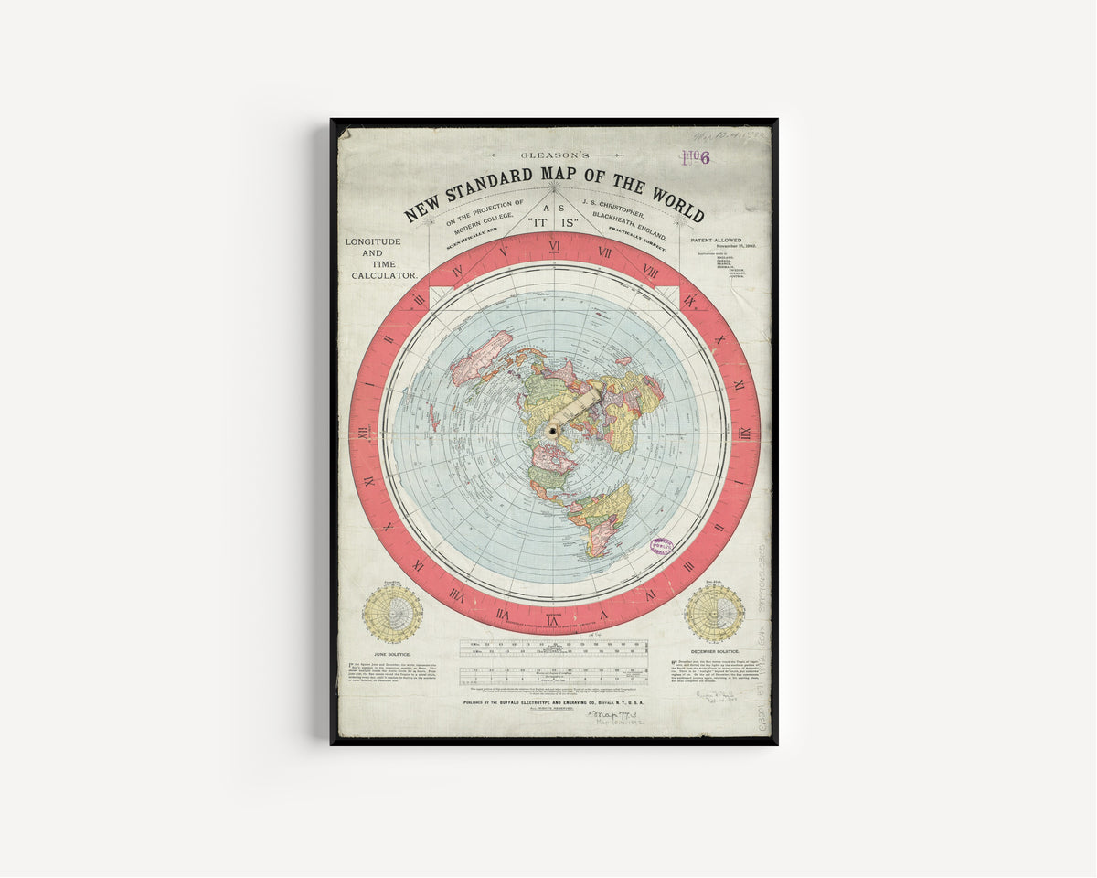 Alexander Gleason — Gleason's New Standard Map of the World | Antique World Map Print