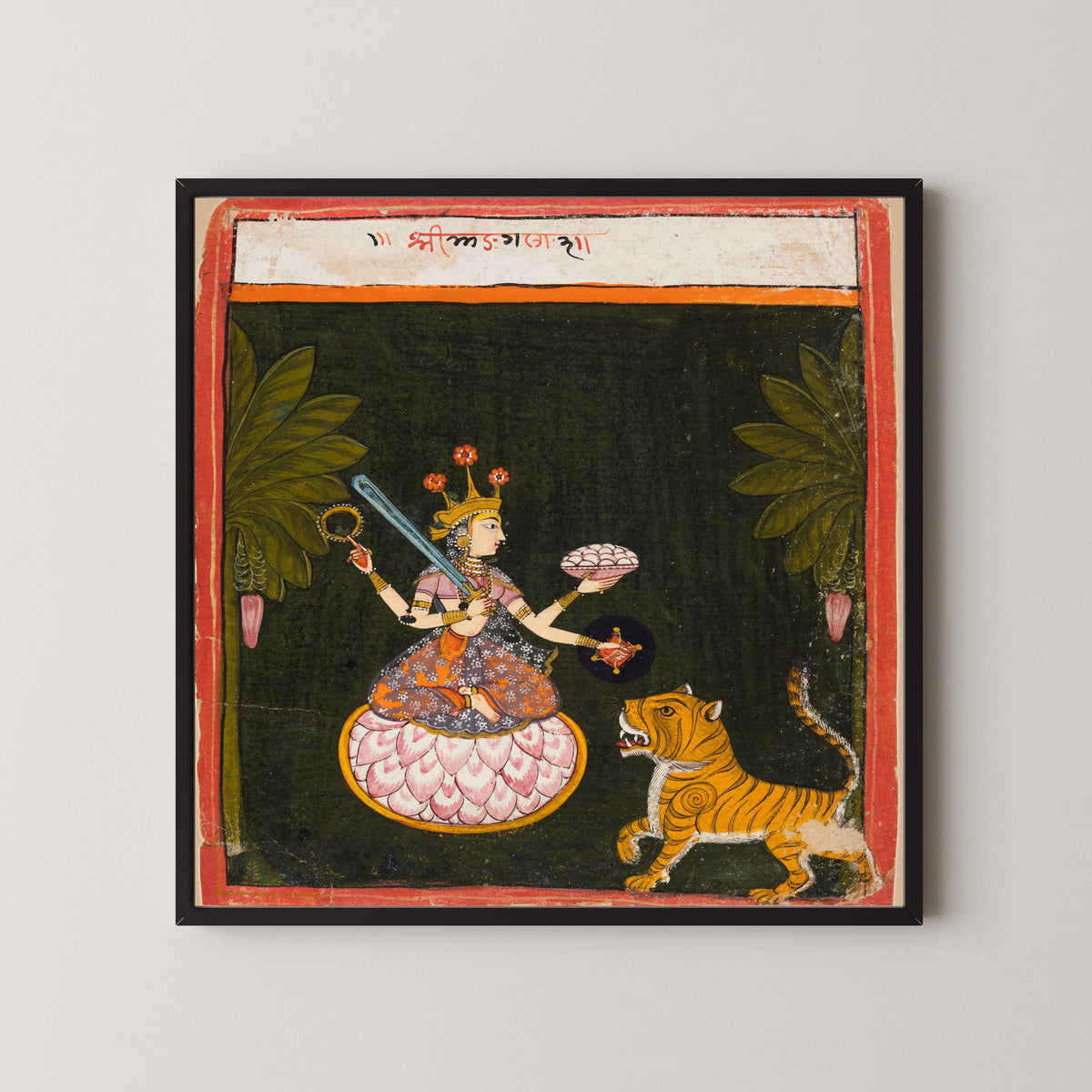 Ajmer school — Goddess Mangala | Indian Miniature Painting Print