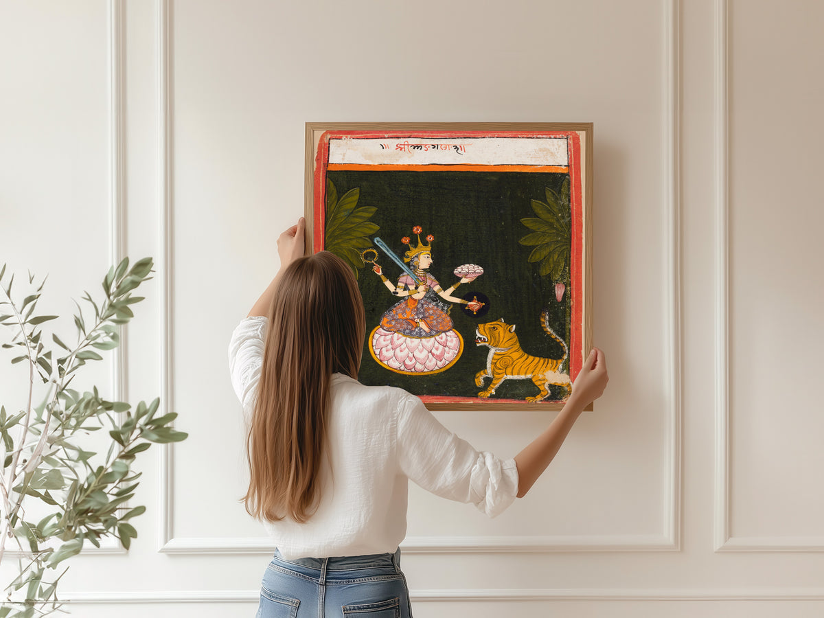 Ajmer school — Goddess Mangala | Indian Miniature Painting Print