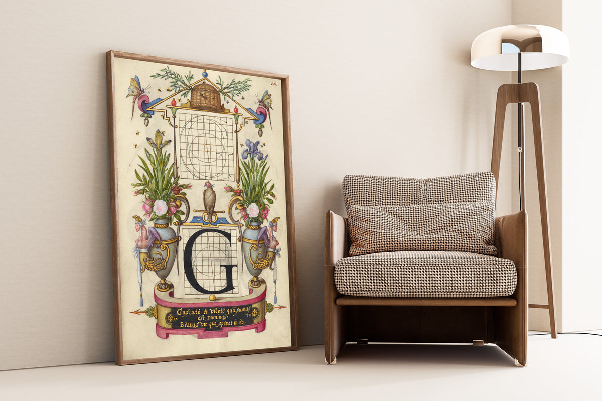 Joris Hoefnagel — Guide for Constructing the Letter G | Illuminated Calligraphy Print