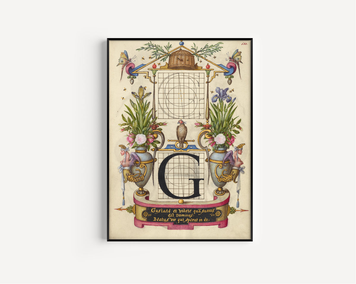 Joris Hoefnagel — Guide for Constructing the Letter G | Illuminated Calligraphy Print