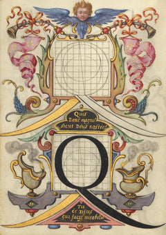 Joris Hoefnagel — Guide for Constructing the Letter Q | Illuminated Calligraphy Print