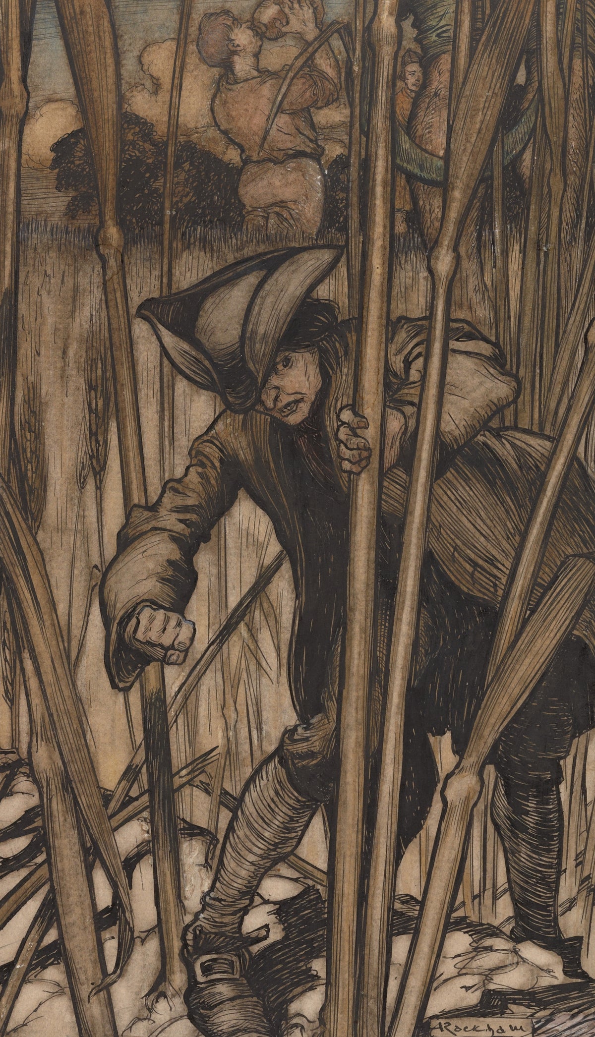 Arthur Rackham — Gulliver Is Struck with Fear | Fairy Tale Illustration Print