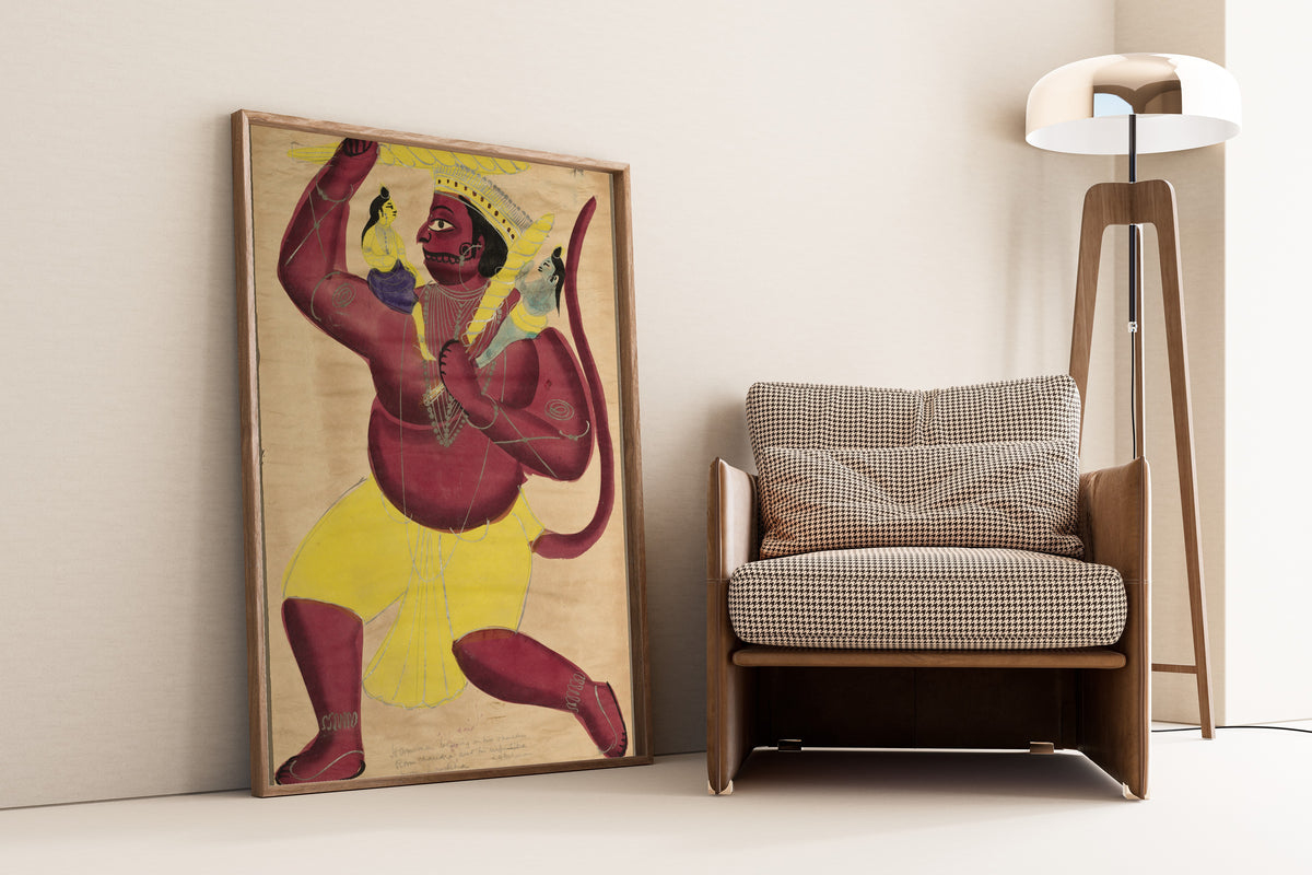 Kalighat painter — Hanuman | Kalighat Painting Print