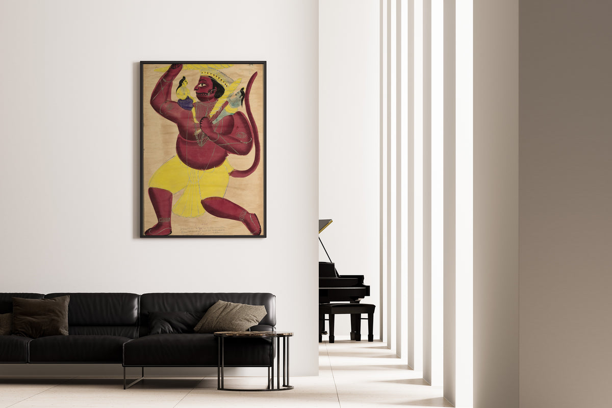 Kalighat painter — Hanuman | Kalighat Painting Print