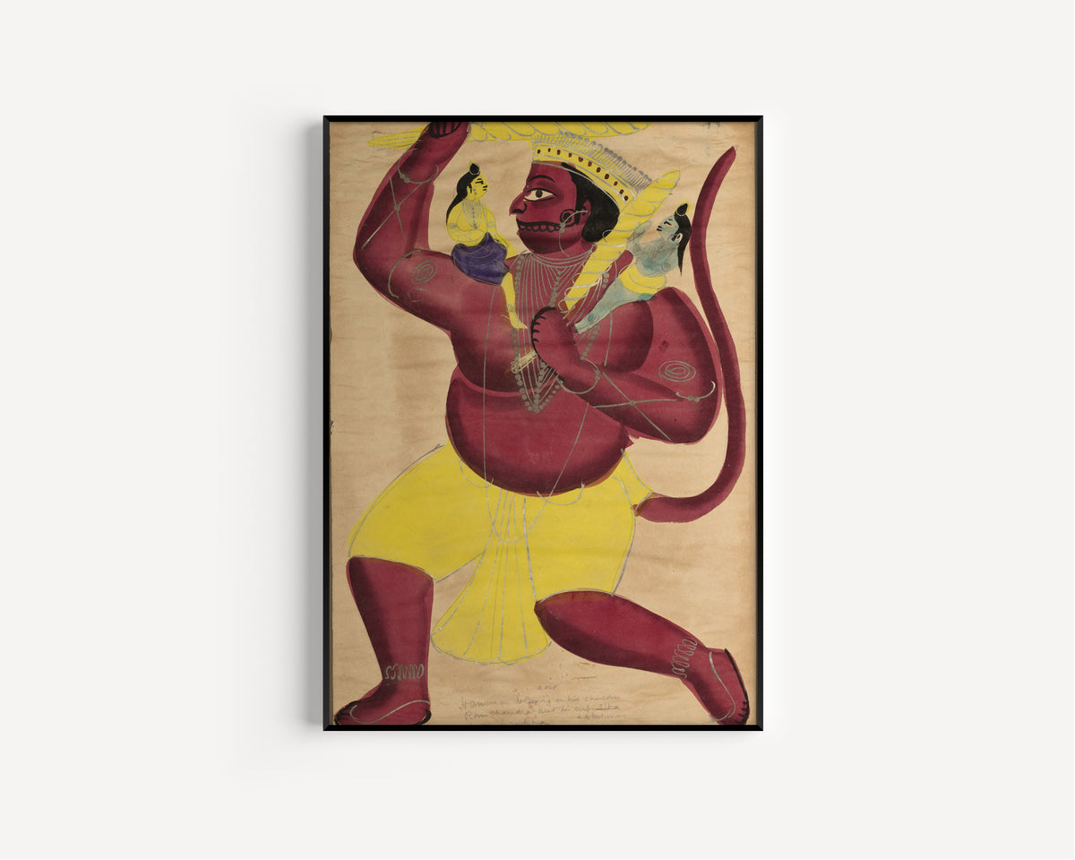 Kalighat painter — Hanuman | Kalighat Painting Print