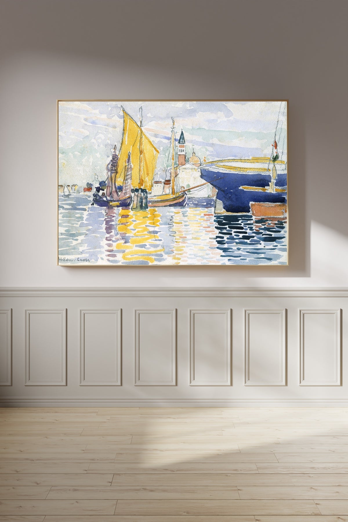 Henri-Edmond Cross — Harbour with Yellow Sails, Watercolour | Fine Art Print