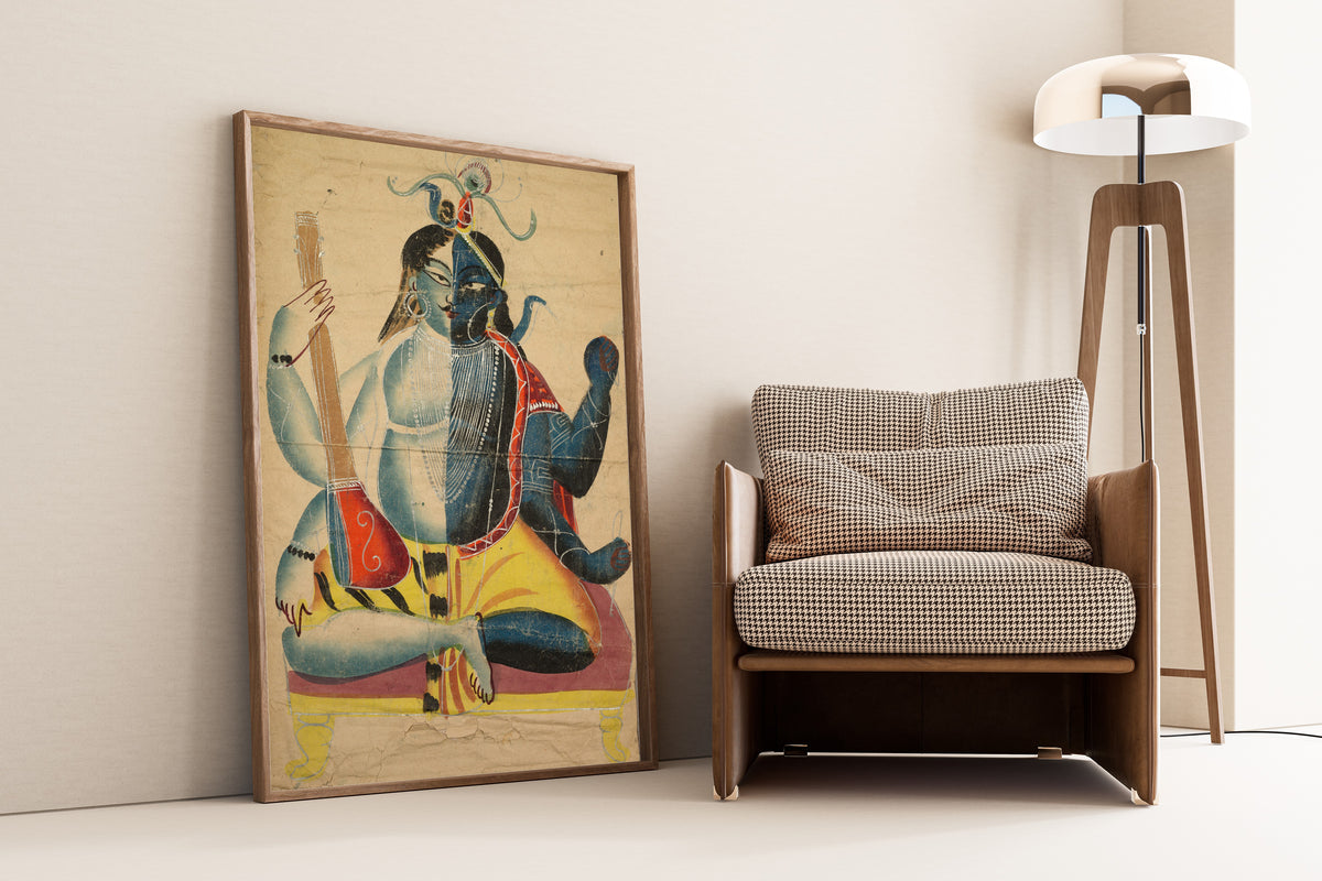 Kalighat painter — Hari-Hara | Kalighat Painting Print