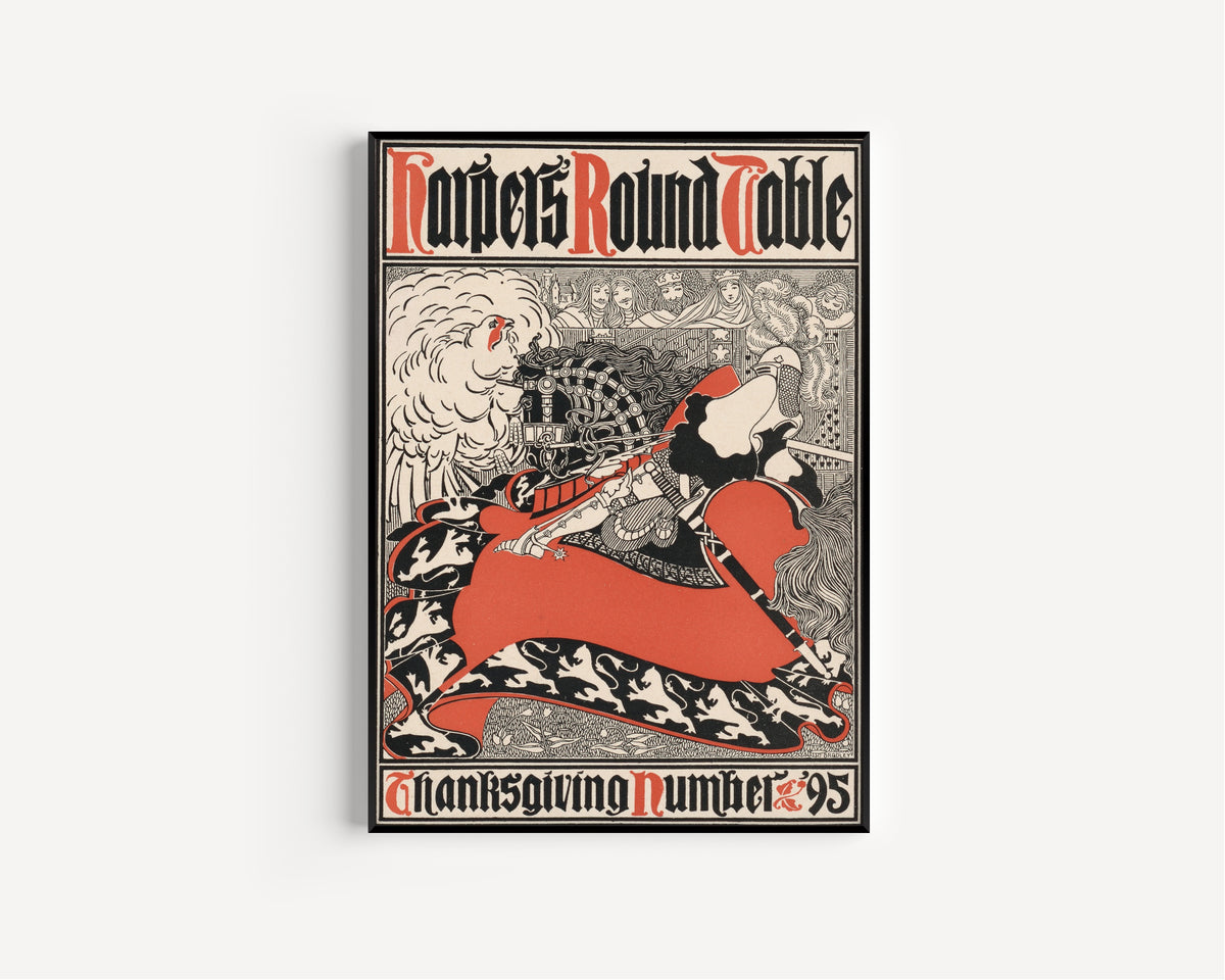 Will Bradley — Harper's Round Table, Thanksgiving Number, 1895 | Vintage Thanksgiving Print