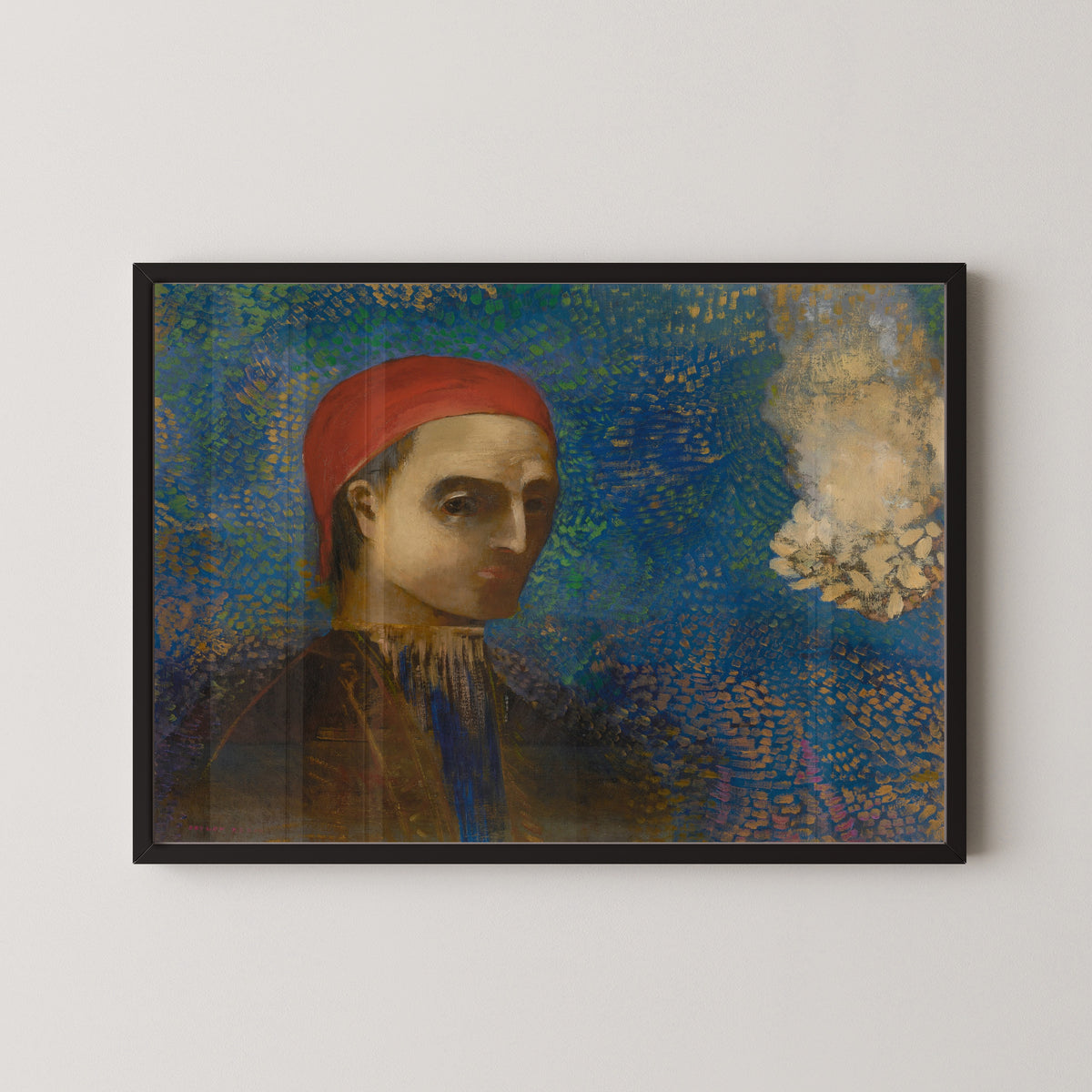 Odilon Redon — Head of a Man in a Red Cap | Symbolist Art Print