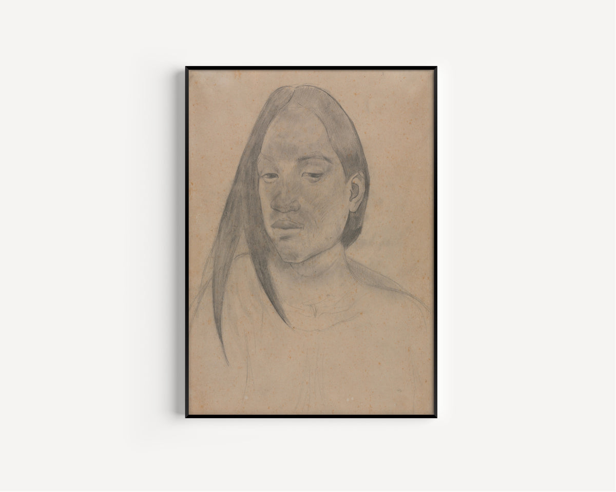 Paul Gauguin — Head of a Tahitian Woman (Graphite Study) | Fine Art Print