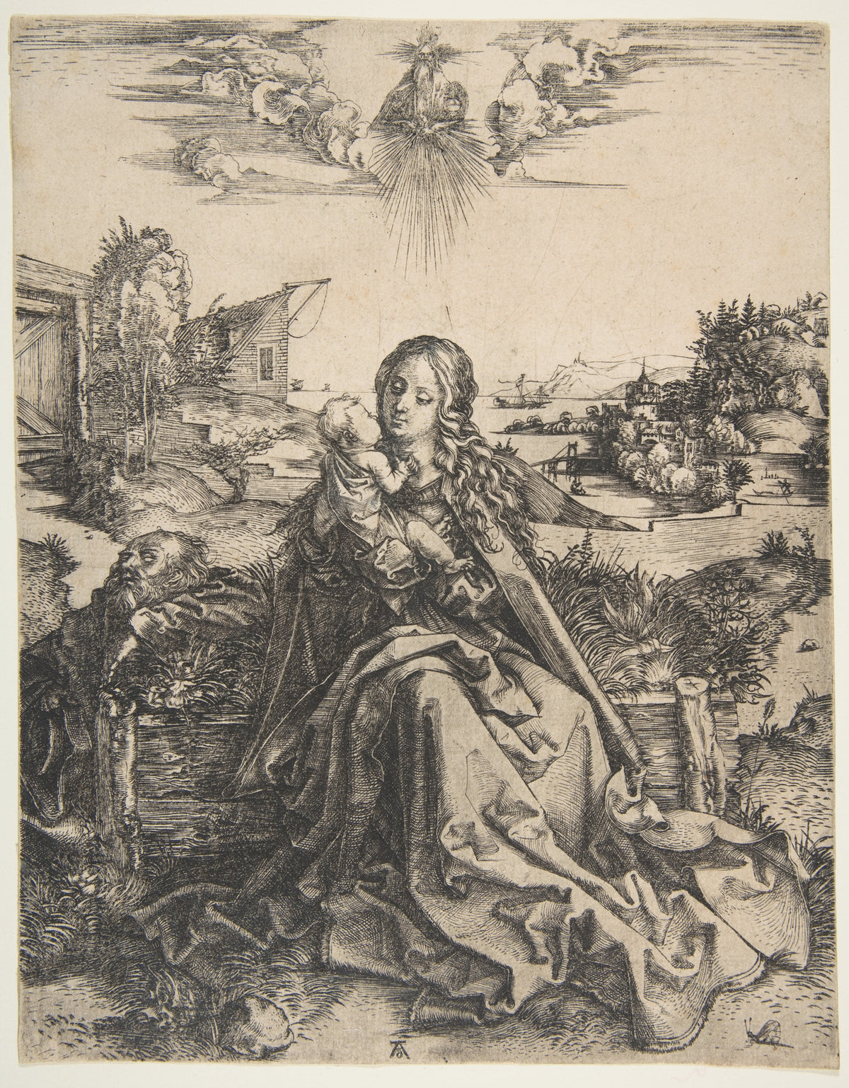 Albrecht Dürer — Holy Family with a Dragonfly | Engraving Print