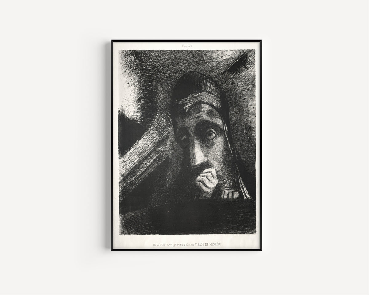 Odilon Redon — Homage to Goya: In My Dream I Saw in the Sky a Face of Mystery | Symbolist Art Print