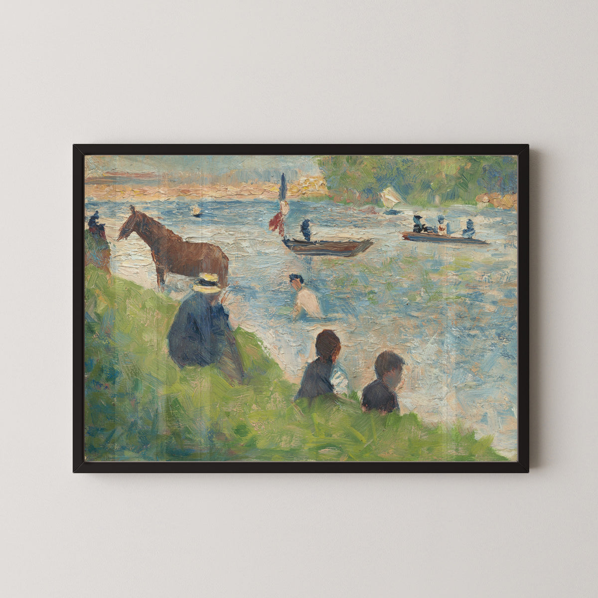 Georges Seurat — Horse and Boats (Study for "Bathers at Asnières") | Fine Art Print