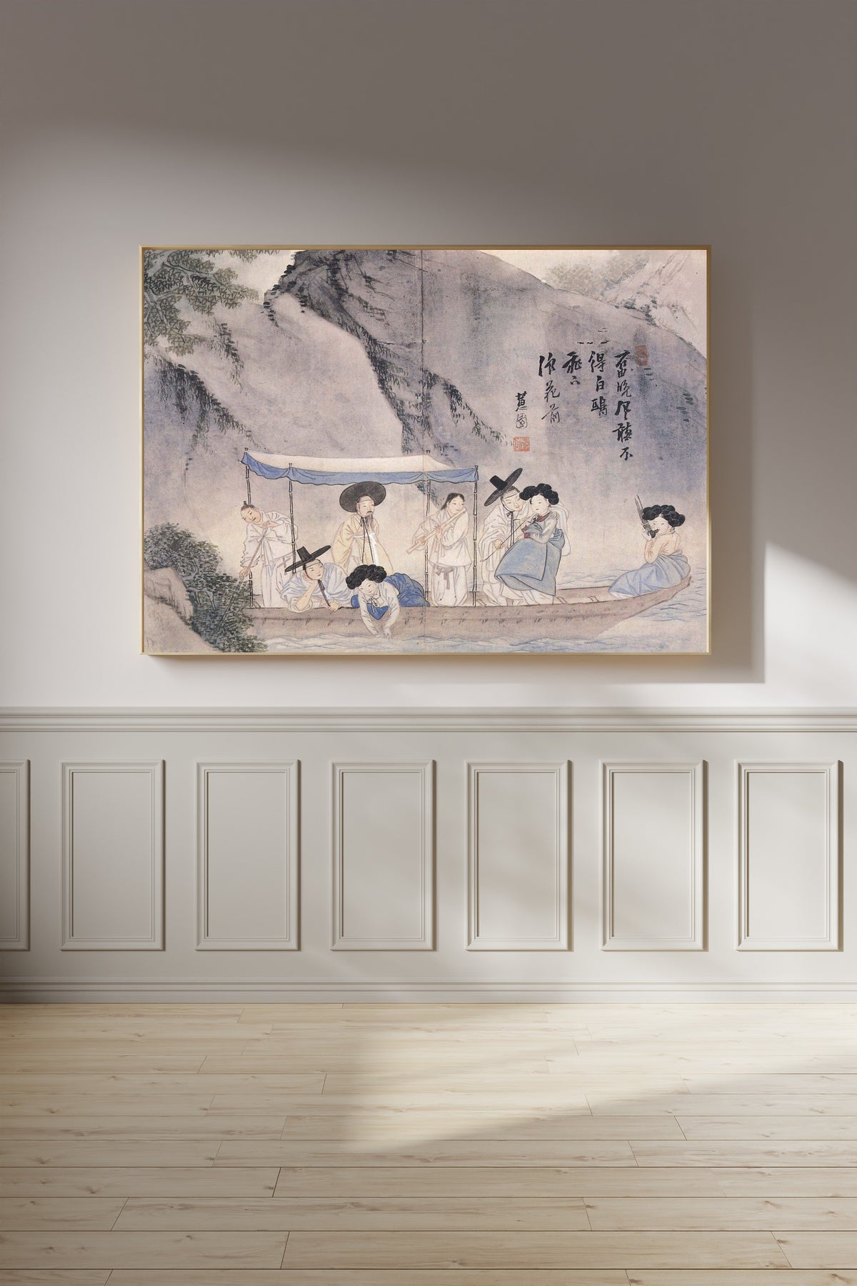 Sin Yun-bok (Hyewon) — Hyewon Genre Painting Album: A Boat Party on the Clean River | Korean Painting Art Print