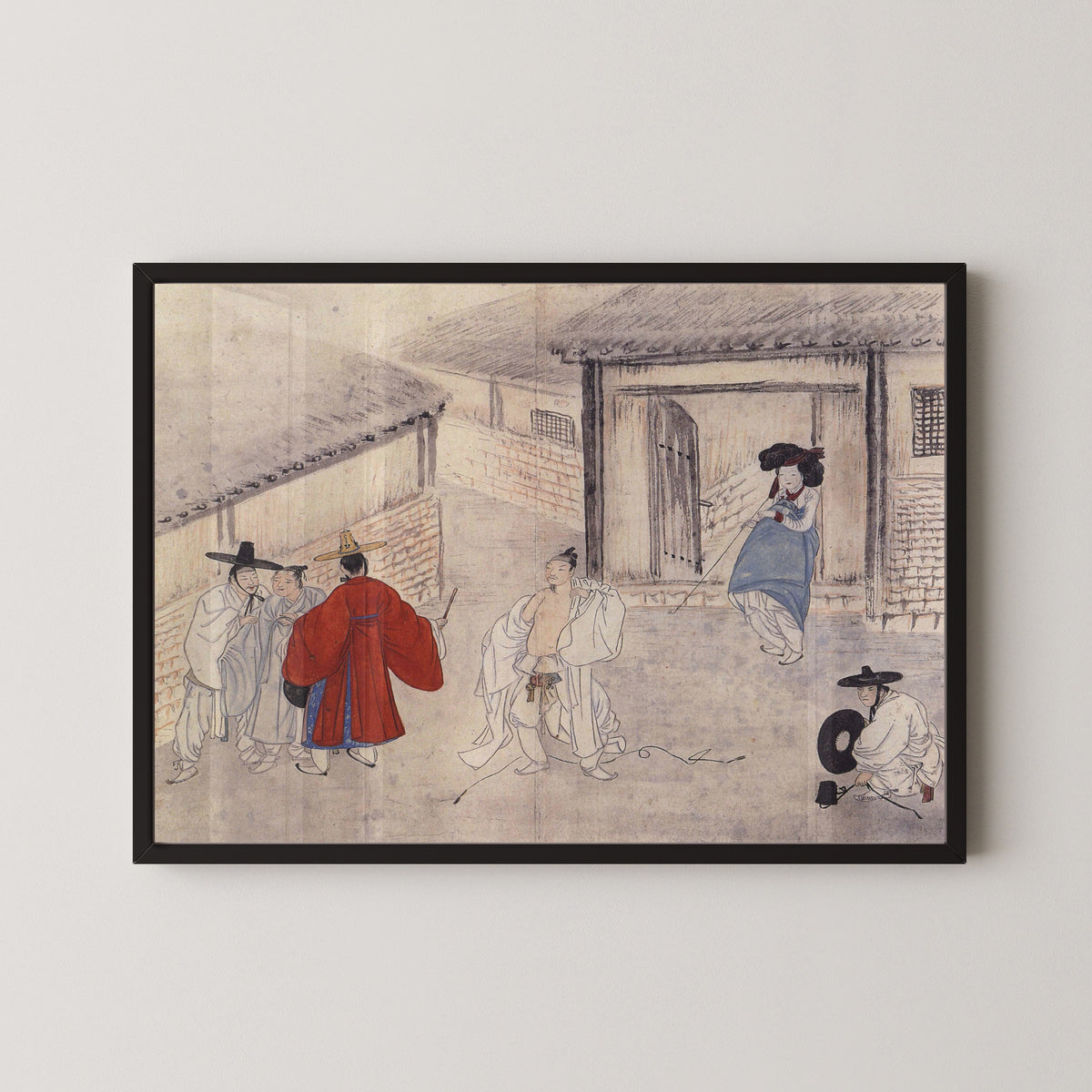 Sin Yun-bok (Hyewon) — Hyewon Genre Painting Album: Who Will Be the Hero at the Brothel? | Korean Painting Art Print