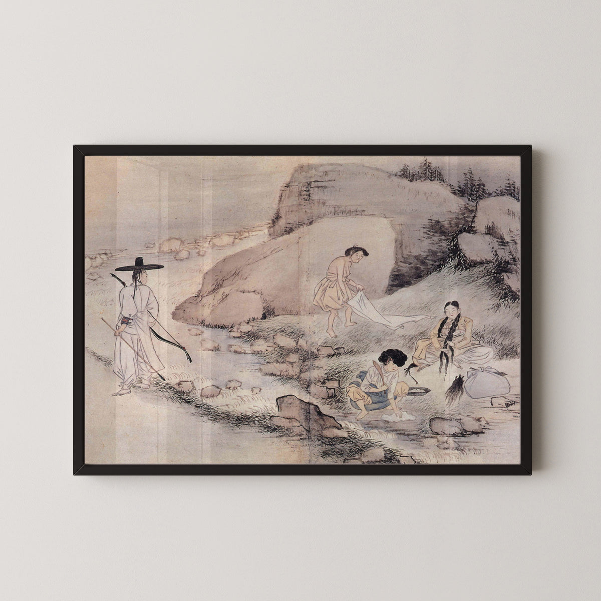 Sin Yun-bok (Hyewon) — Hyewon Pungsokdo: A Story of a Street by a Stream | Korean Painting Art Print