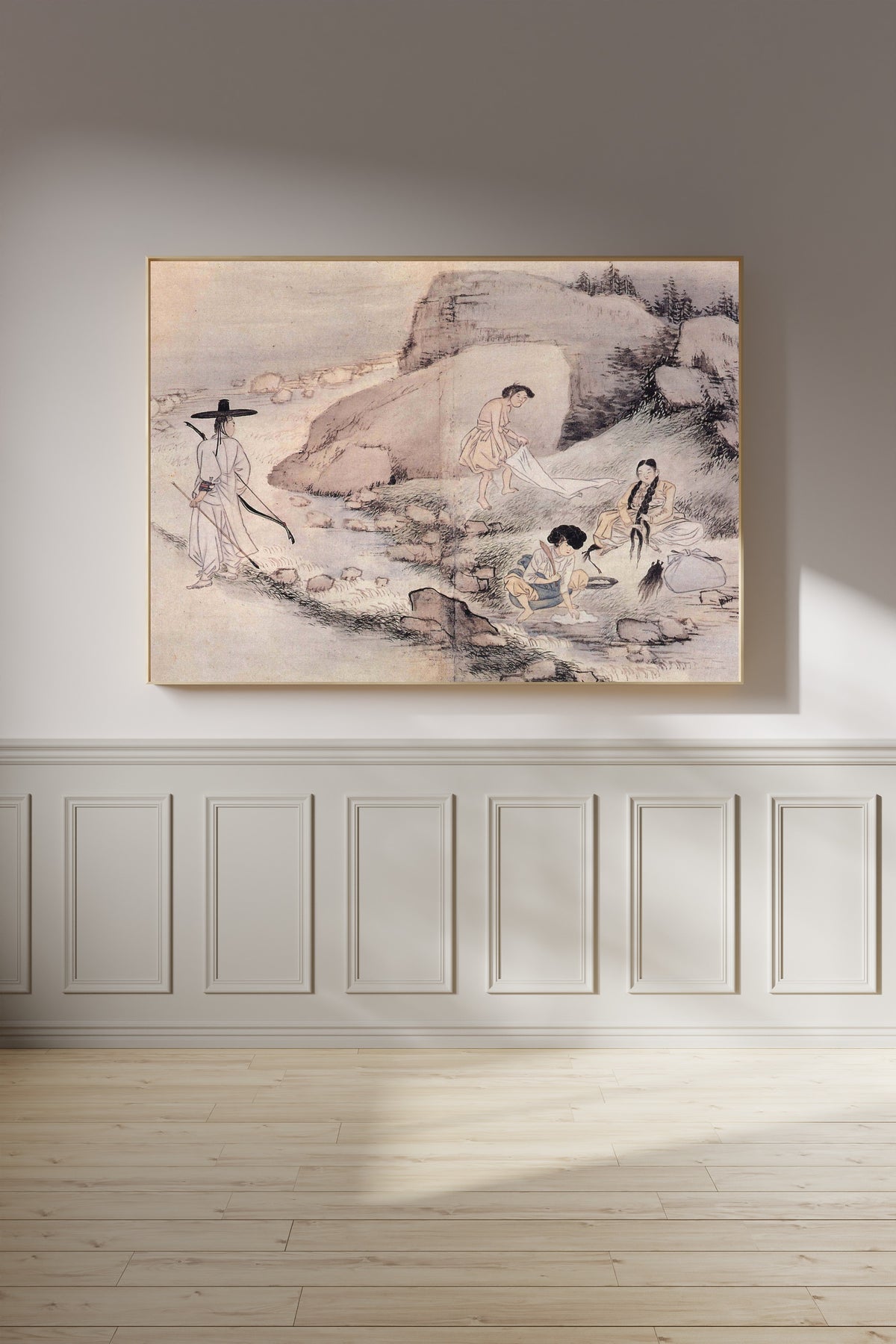 Sin Yun-bok (Hyewon) — Hyewon Pungsokdo: A Story of a Street by a Stream | Korean Painting Art Print