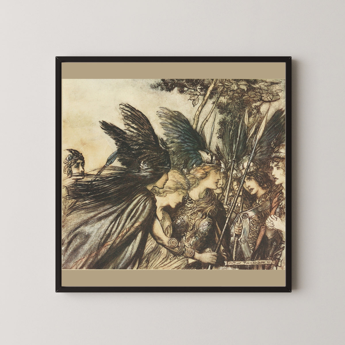 Arthur Rackham — I Flee for the First Time and Am Pursued | Wagner Illustration Print