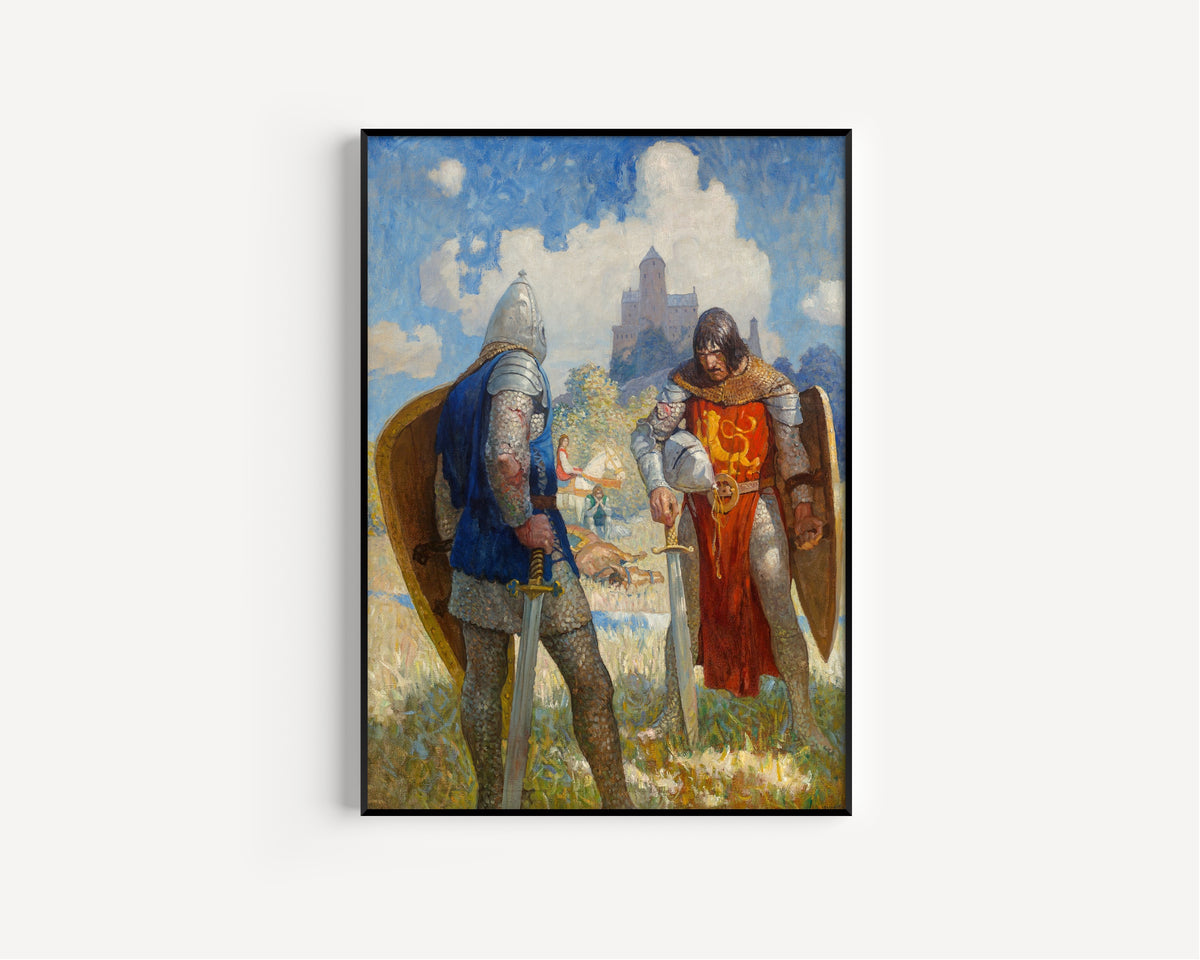 N. C. Wyeth — I am Sir Launcelot du Lake, King Ban’s son of Benwick, and knight of the Round Table | Illustration Art Print