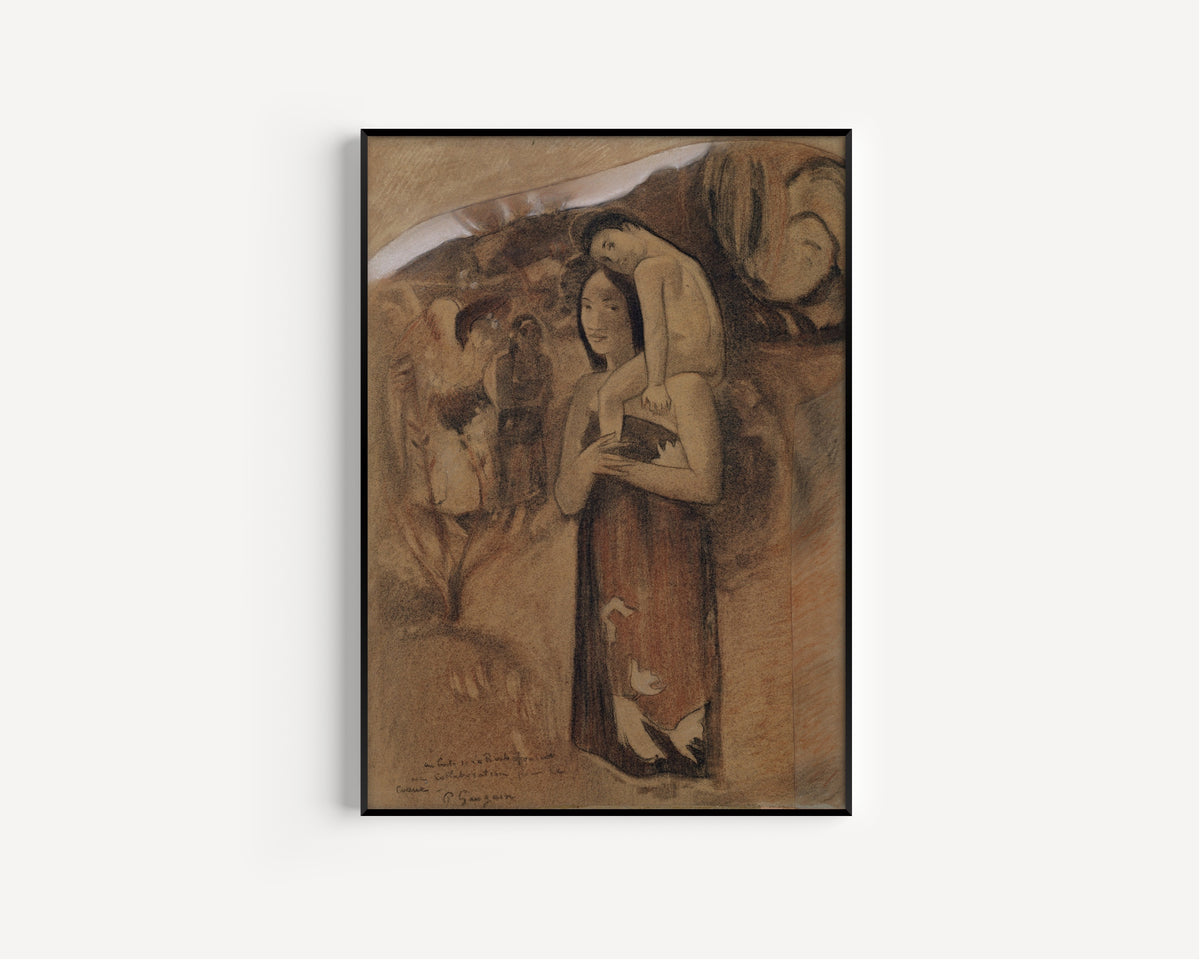 Paul Gauguin — Ia Orana Maria (Hail Mary), Charcoal and Pastel | Fine Art Print