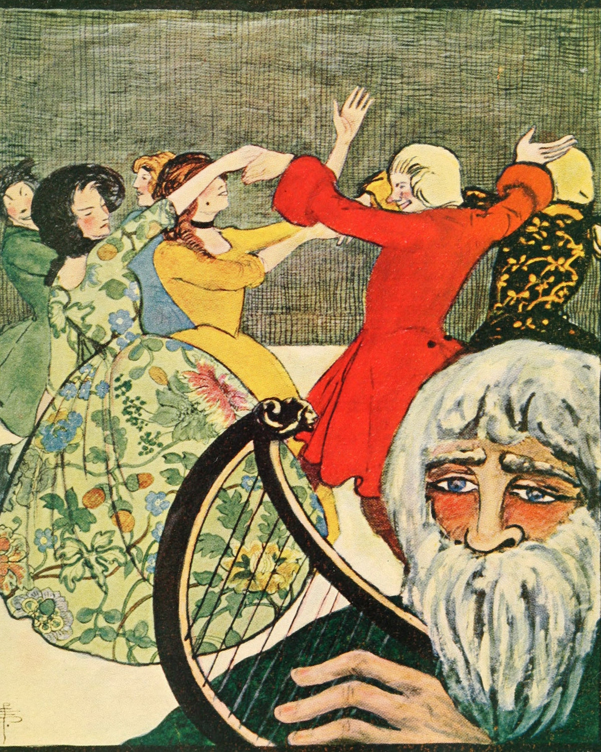 Pamela Colman Smith — In Chimney Corners: Of Course a Dance Was Started | Fairy Tale Illustration Print