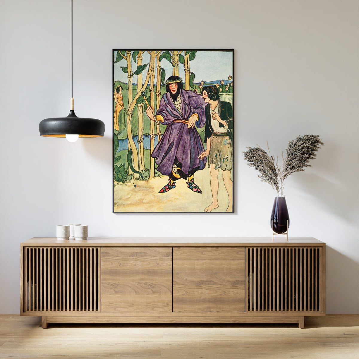 Pamela Colman Smith — In Chimney Corners: Ye Never Saw More Wonderful Beanstalks | Fairy Tale Illustration Print