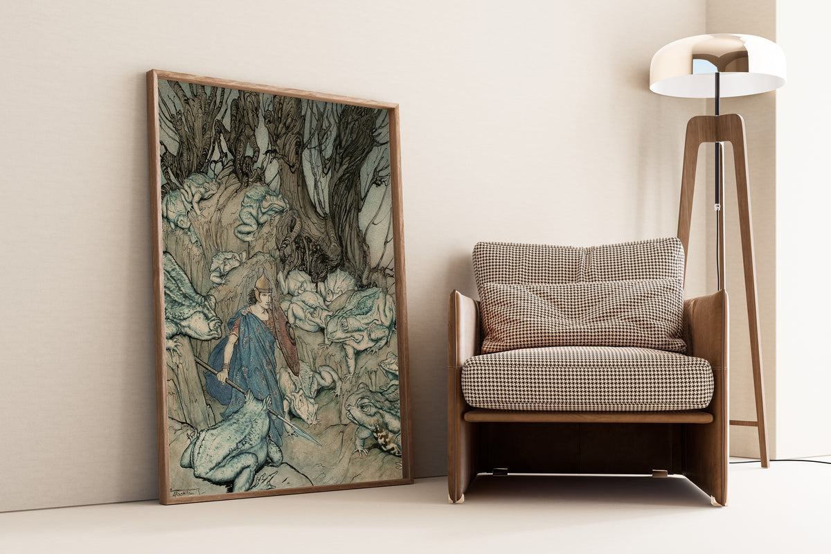 Arthur Rackham — In a Forked Glen He Was Surrounded by Giant Toads | Fairy Tale Illustration Print