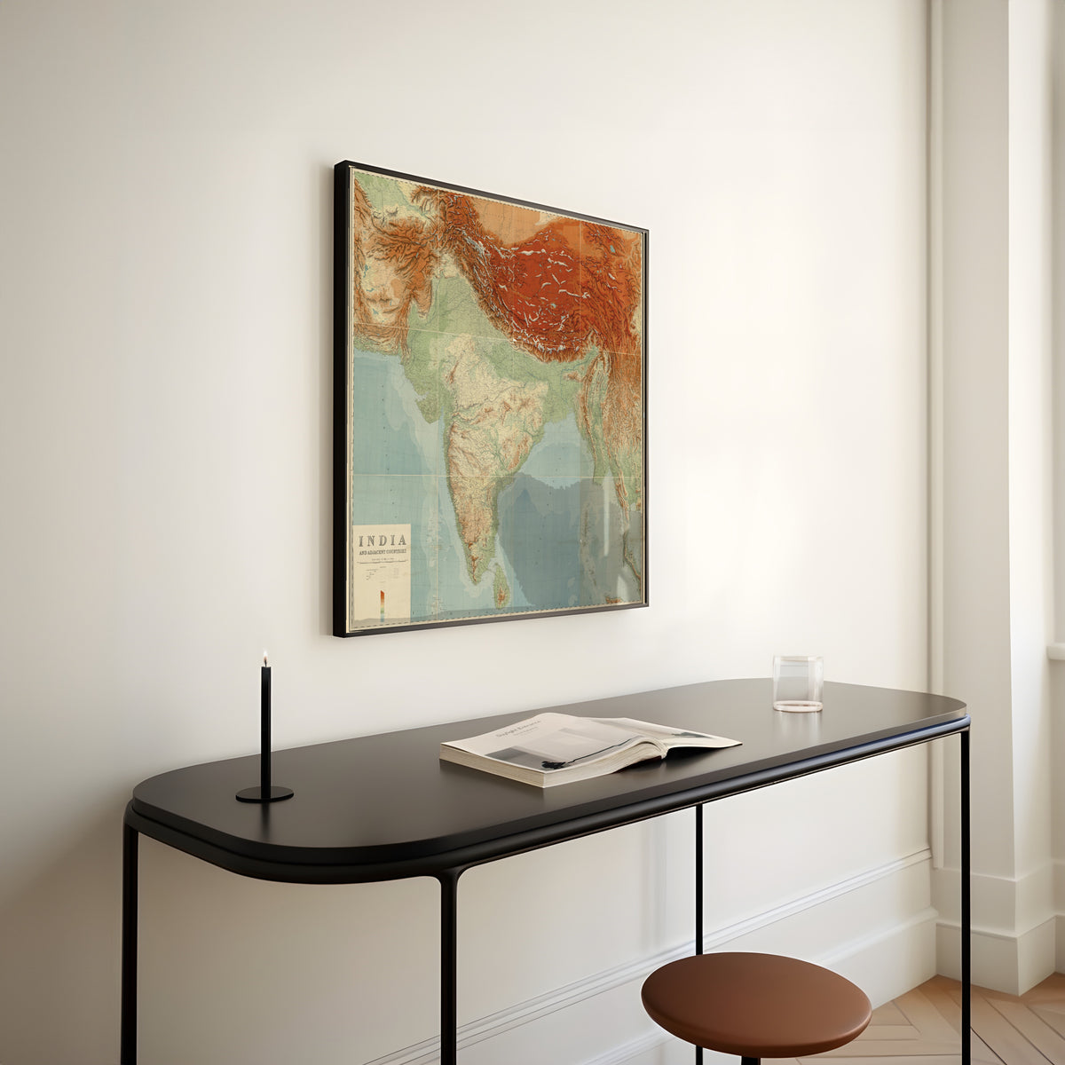 Survey of India — India and Adjacent Countries | Vintage Relief Map Print