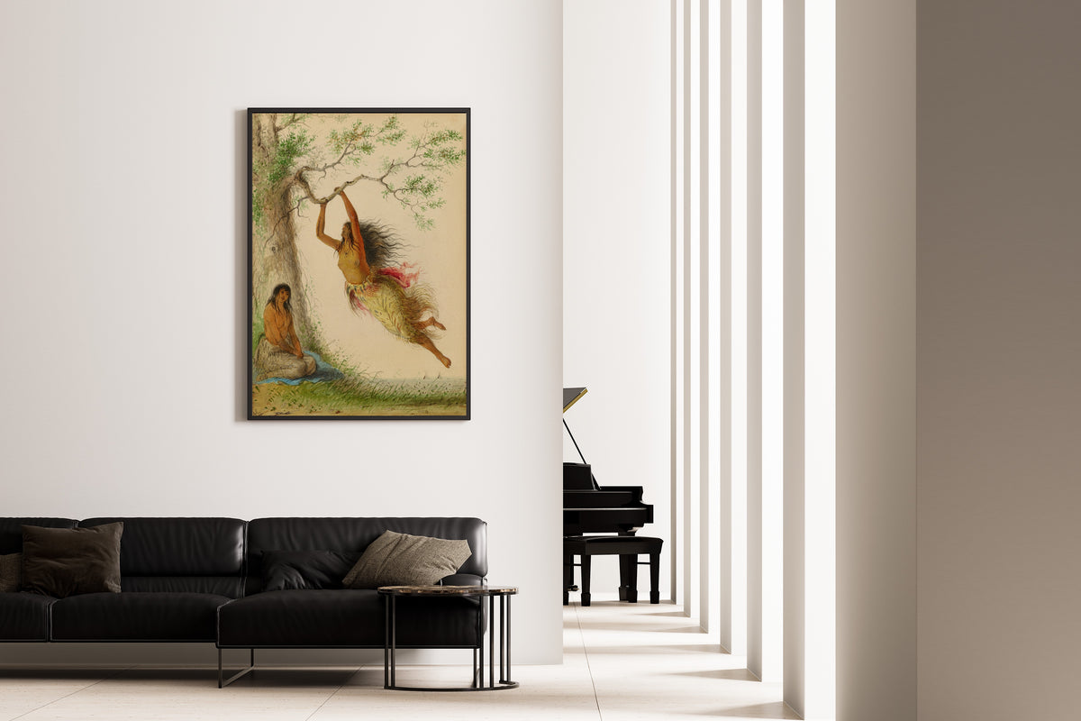 Alfred Jacob Miller — Indian Girls Swinging | Western Art Print