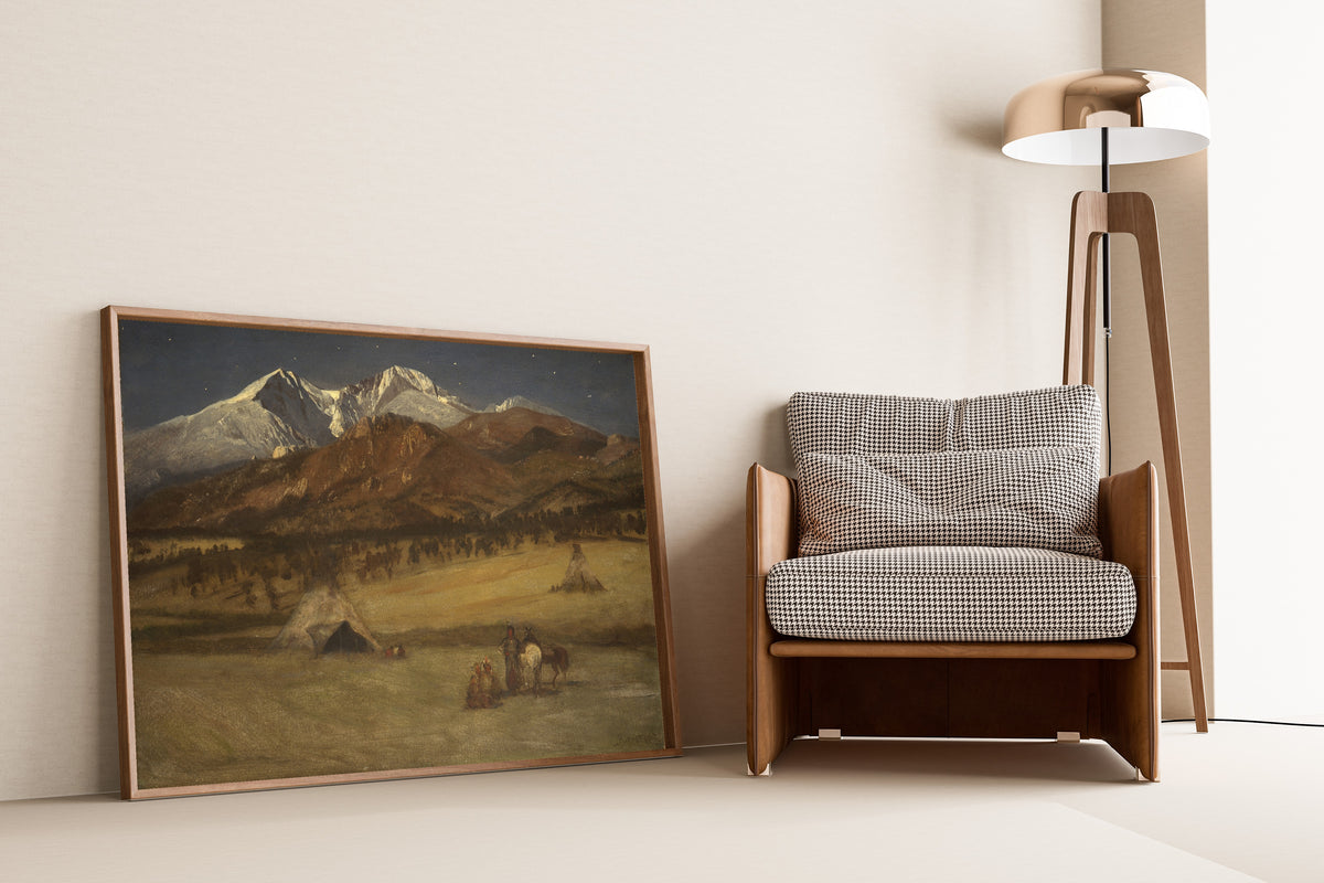 Albert Bierstadt — Indian Encampment – Evening | Landscape Fine Art Print