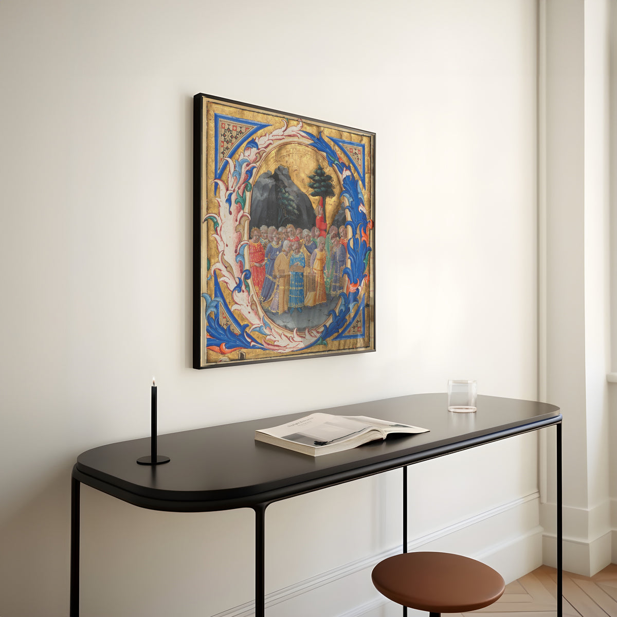 Zanobi Strozzi — Initial Q with a Procession of Children | Illuminated Initial Print