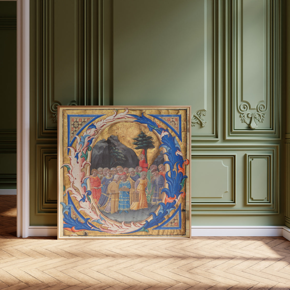 Zanobi Strozzi — Initial Q with a Procession of Children | Illuminated Initial Print