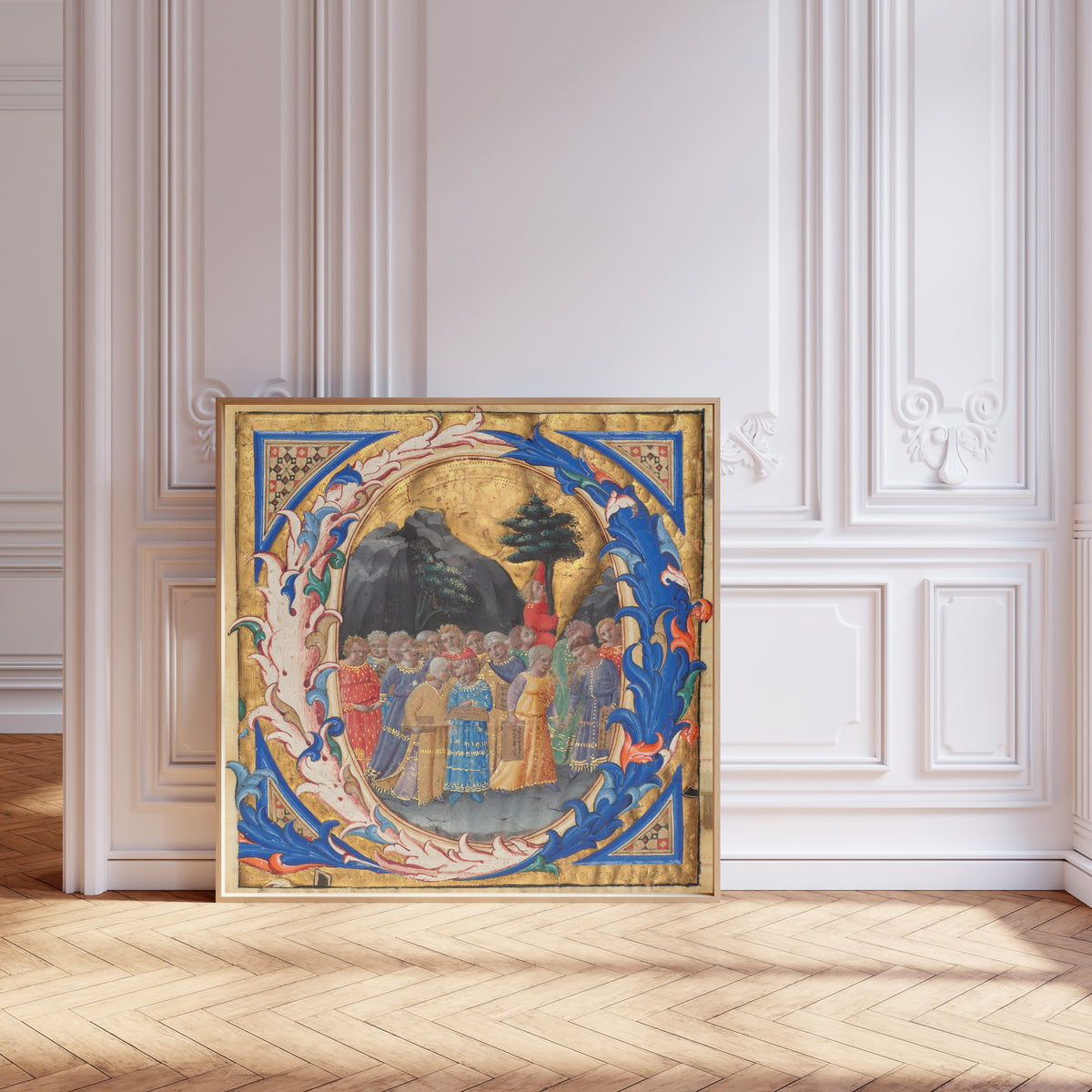 Zanobi Strozzi — Initial Q with a Procession of Children | Illuminated Initial Print