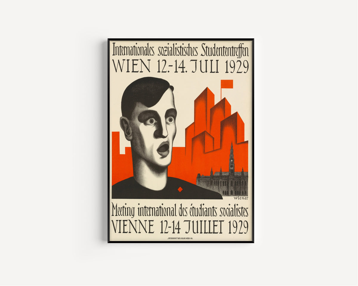 Karl Wiener — Internationales sozialistisches Studententreffen (International Socialist Student Meeting) | Vintage Poster Print