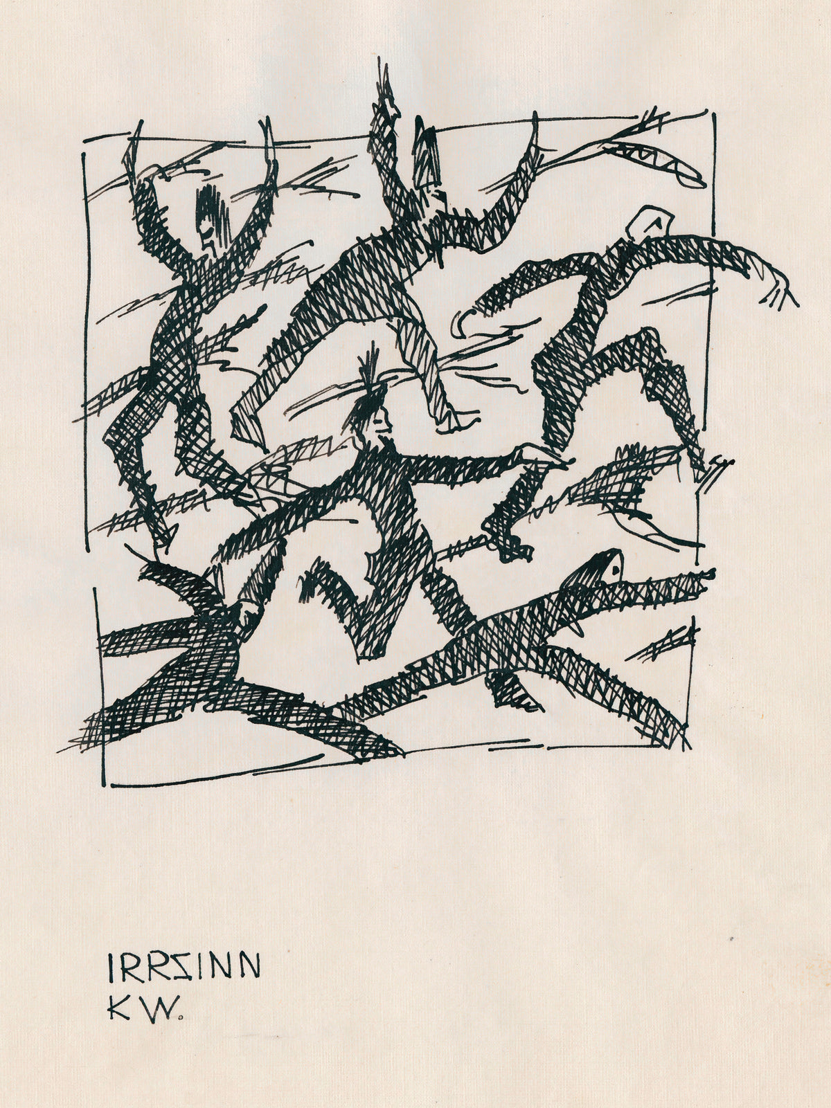 Karl Wiener — Irrsinn (Madness) | Modernist Illustration Print