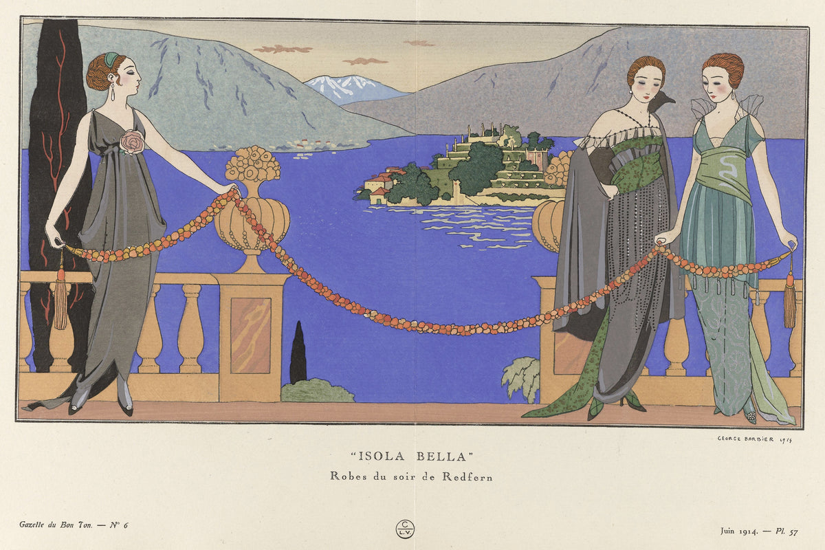 George Barbier — Isola Bella, robes du soir de Redfern | Art Deco Fashion Print