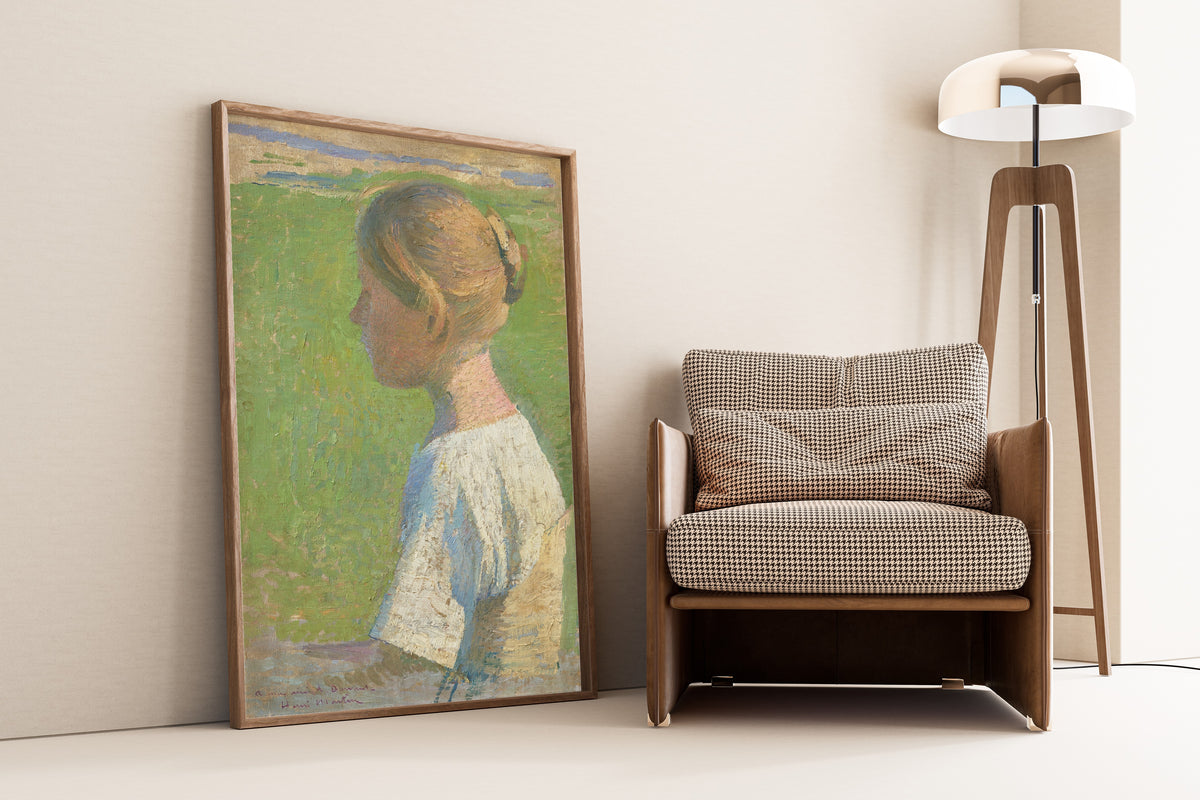 Henri Martin — Jeune femme de profil | Pointillist Portrait Print